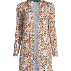 Women's Lightweight Jersey Knit Long Cardigan Print