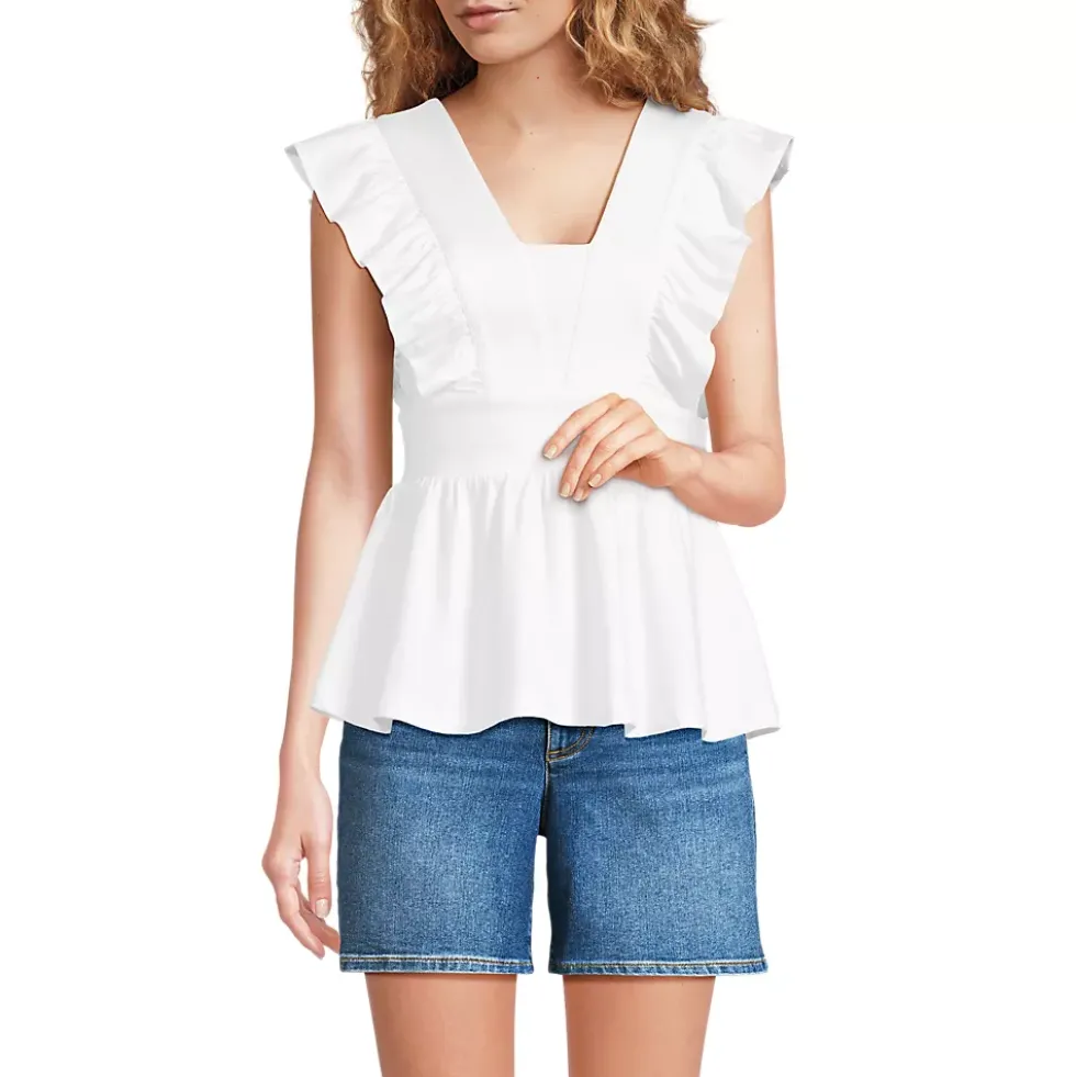 Women's Lightweight Jersey Ruffle Peplum Top
