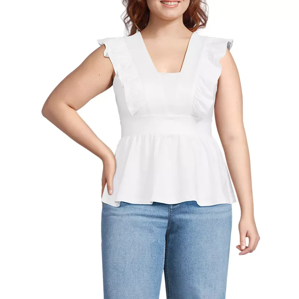 Women's Lightweight Jersey Ruffle Peplum Top