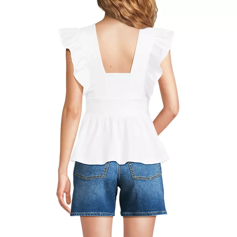 Women's Lightweight Jersey Ruffle Peplum Top