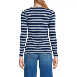 Women's Lightweight Jersey Skimming Long Sleeve Scoop Neck T-shirt