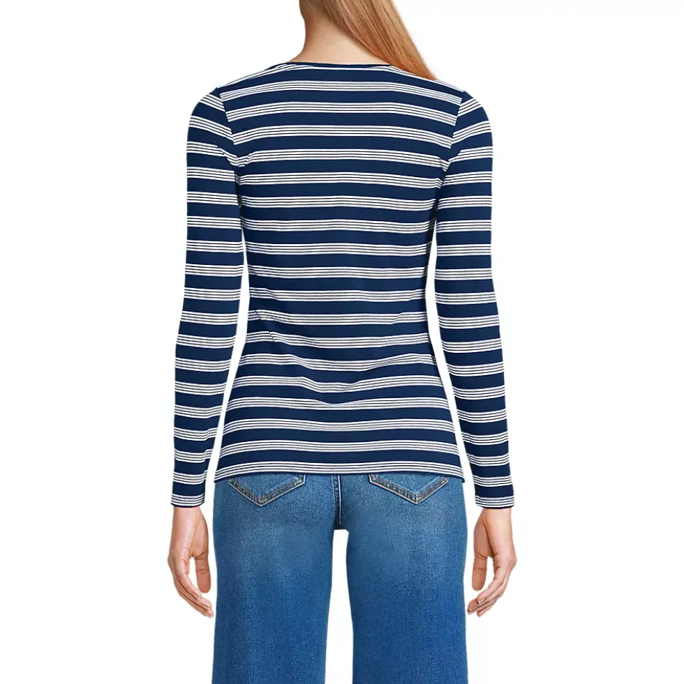 Women's Lightweight Jersey Skimming Long Sleeve Scoop Neck T-shirt
