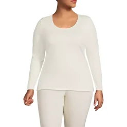 Women's Lightweight Jersey Skimming Long Sleeve Scoop Neck T-shirt