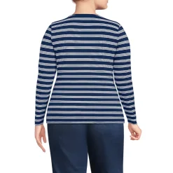 Women's Lightweight Jersey Skimming Long Sleeve Scoop Neck T-shirt