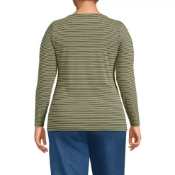 Women's Lightweight Jersey Skimming Long Sleeve Scoop Neck T-shirt