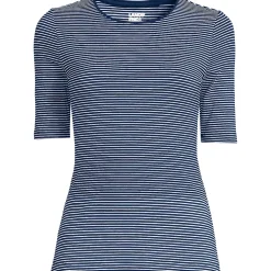 Women's Lightweight Jersey Skimming Elbow Sleeve Crew Neck T-shirt