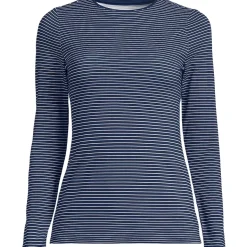 Women's Lightweight Jersey Skimming Long Sleeve Crew Neck T-shirt