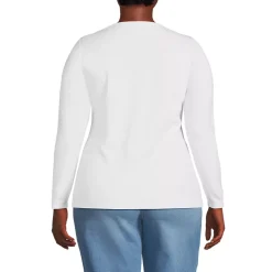 Women's Lightweight Jersey Skimming Long Sleeve Crew Neck T-shirt