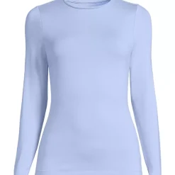Women's Lightweight Jersey Skimming Long Sleeve Crew Neck T-shirt