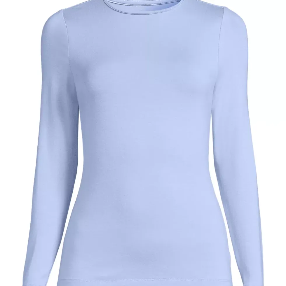 Women's Lightweight Jersey Skimming Long Sleeve Crew Neck T-shirt