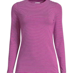 Women's Lightweight Jersey Skimming Long Sleeve Crew Neck T-shirt
