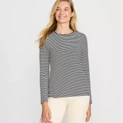 Women's Lightweight Jersey Skimming Long Sleeve Crew Neck T-shirt