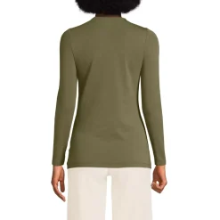 Women's Lightweight Jersey Skimming Long Sleeve Crew Neck T-shirt