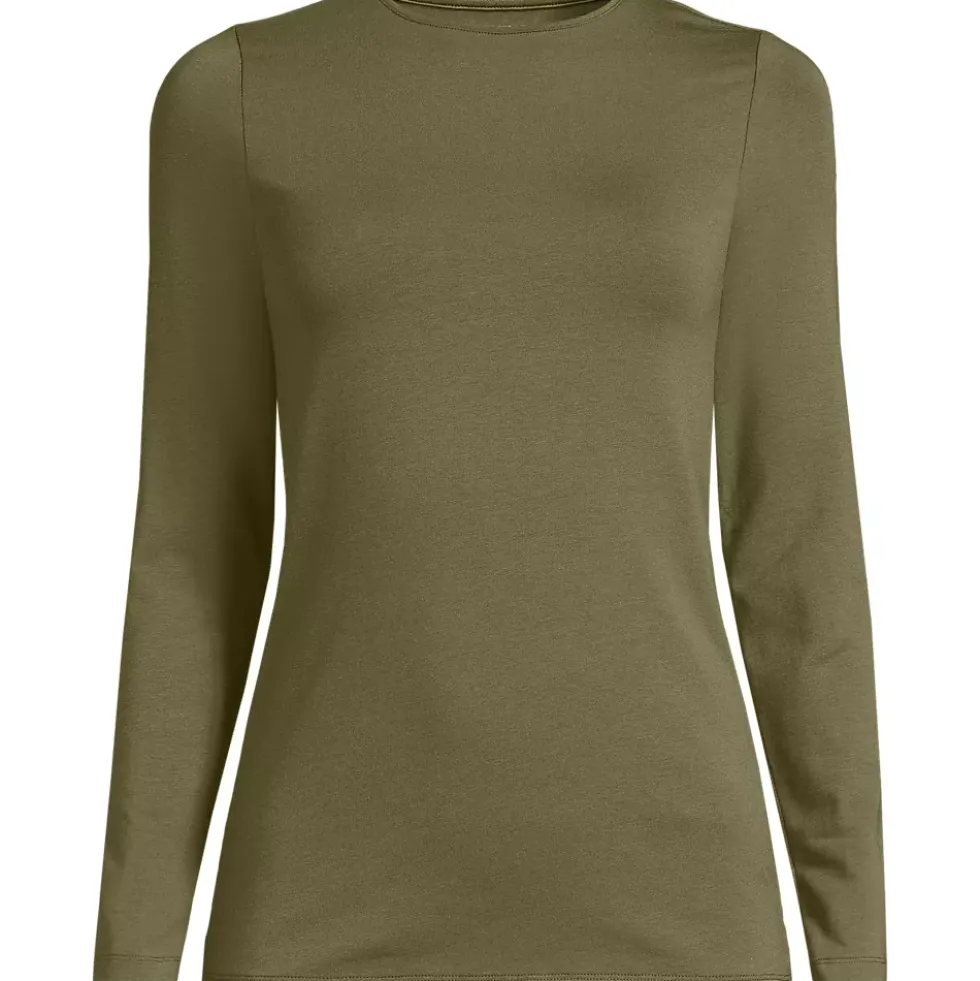 Women's Lightweight Jersey Skimming Long Sleeve Crew Neck T-shirt