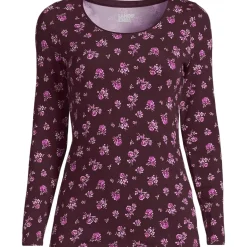 Women's Lightweight Jersey Skimming Long Sleeve Scoop Neck T-shirt