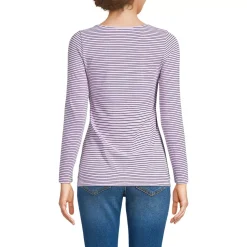 Women's Lightweight Jersey Skimming Long Sleeve Scoop Neck T-shirt