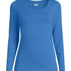 Women's Lightweight Jersey Skimming Long Sleeve Scoop Neck T-shirt