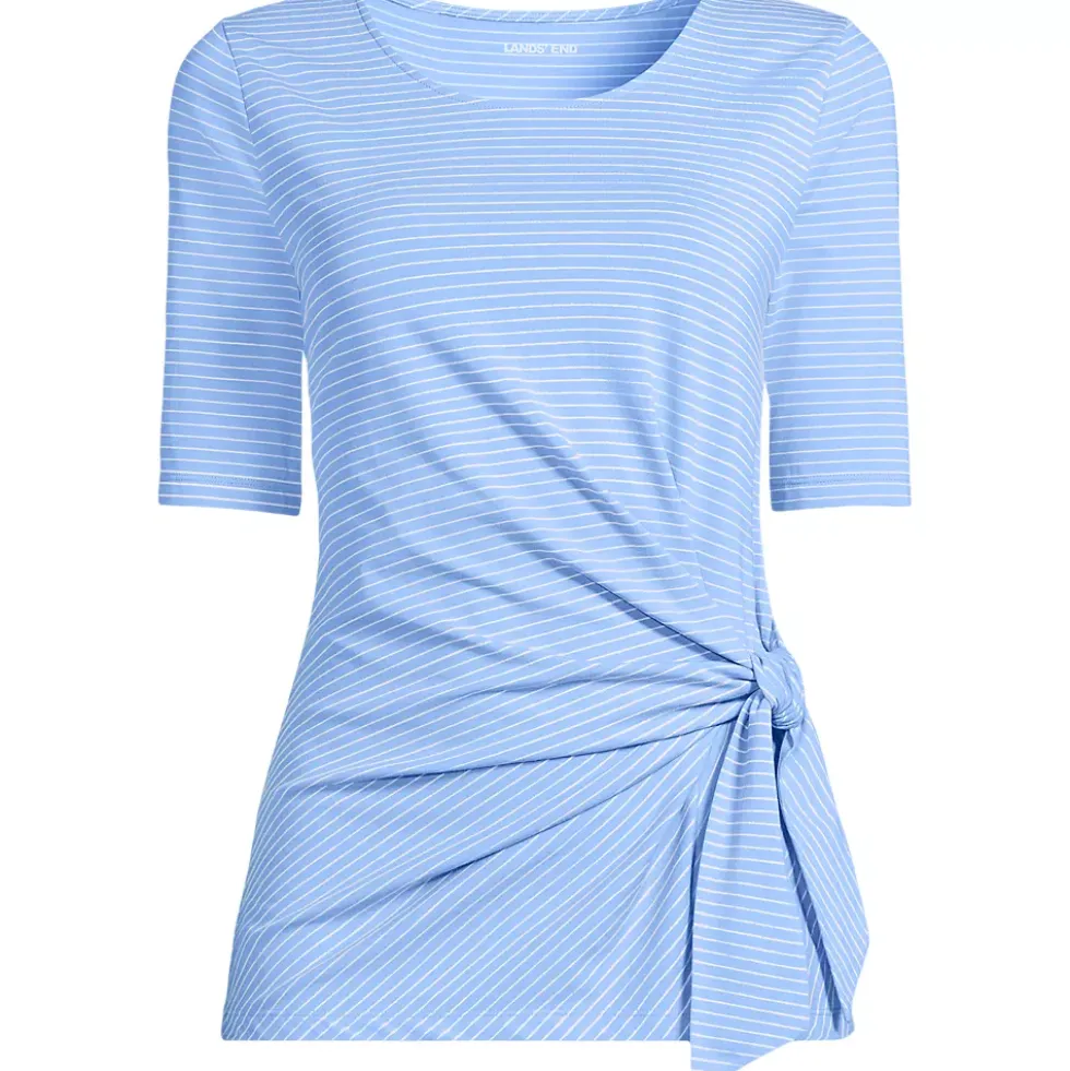 Women's Lightweight Jersey Tie Front Top