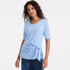 Women's Lightweight Jersey Tie Front Top