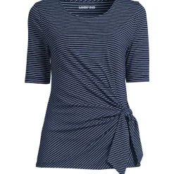 Women's Lightweight Jersey Tie Front Top