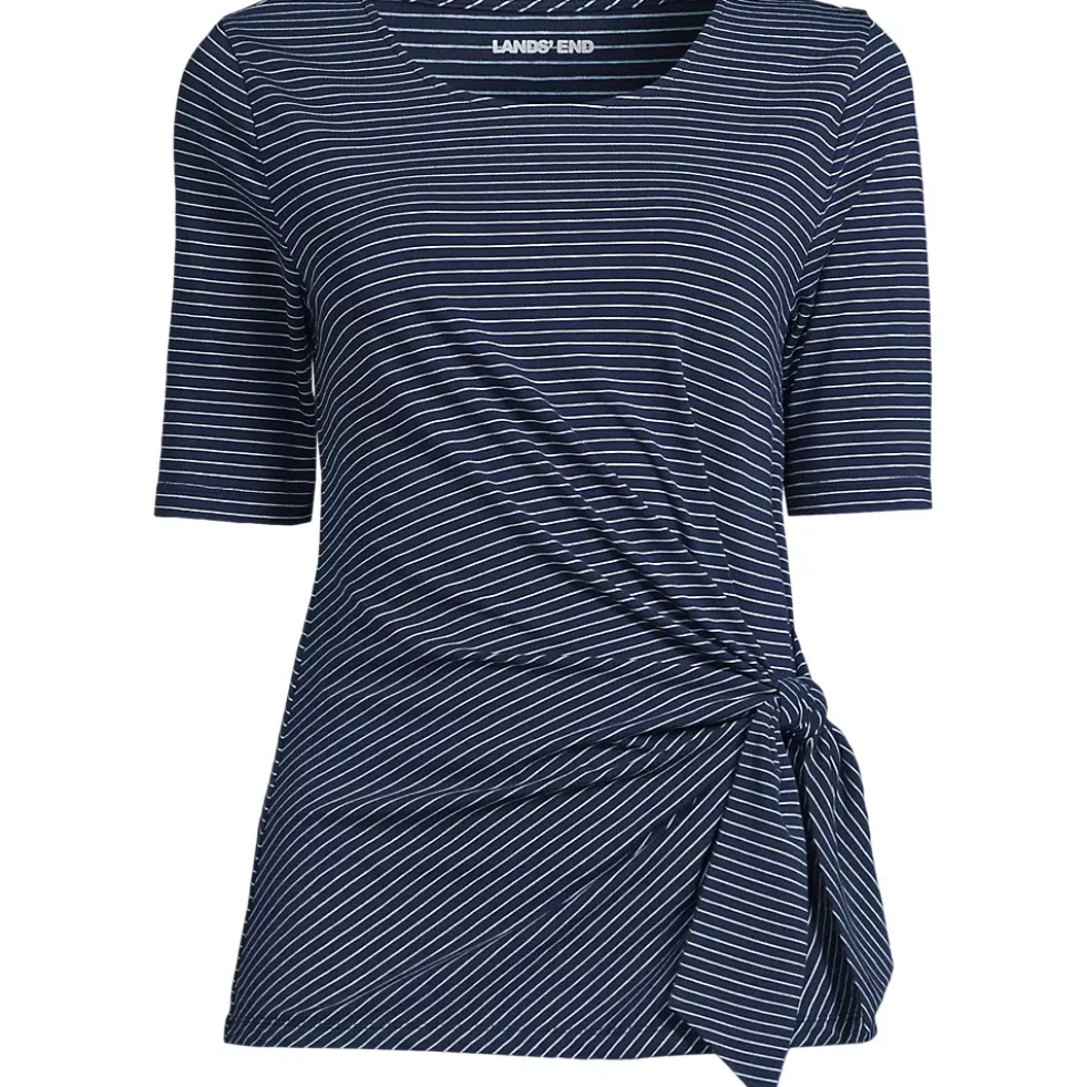 Women's Lightweight Jersey Tie Front Top