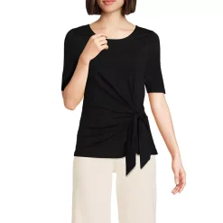 Women's Lightweight Jersey Tie Front Top
