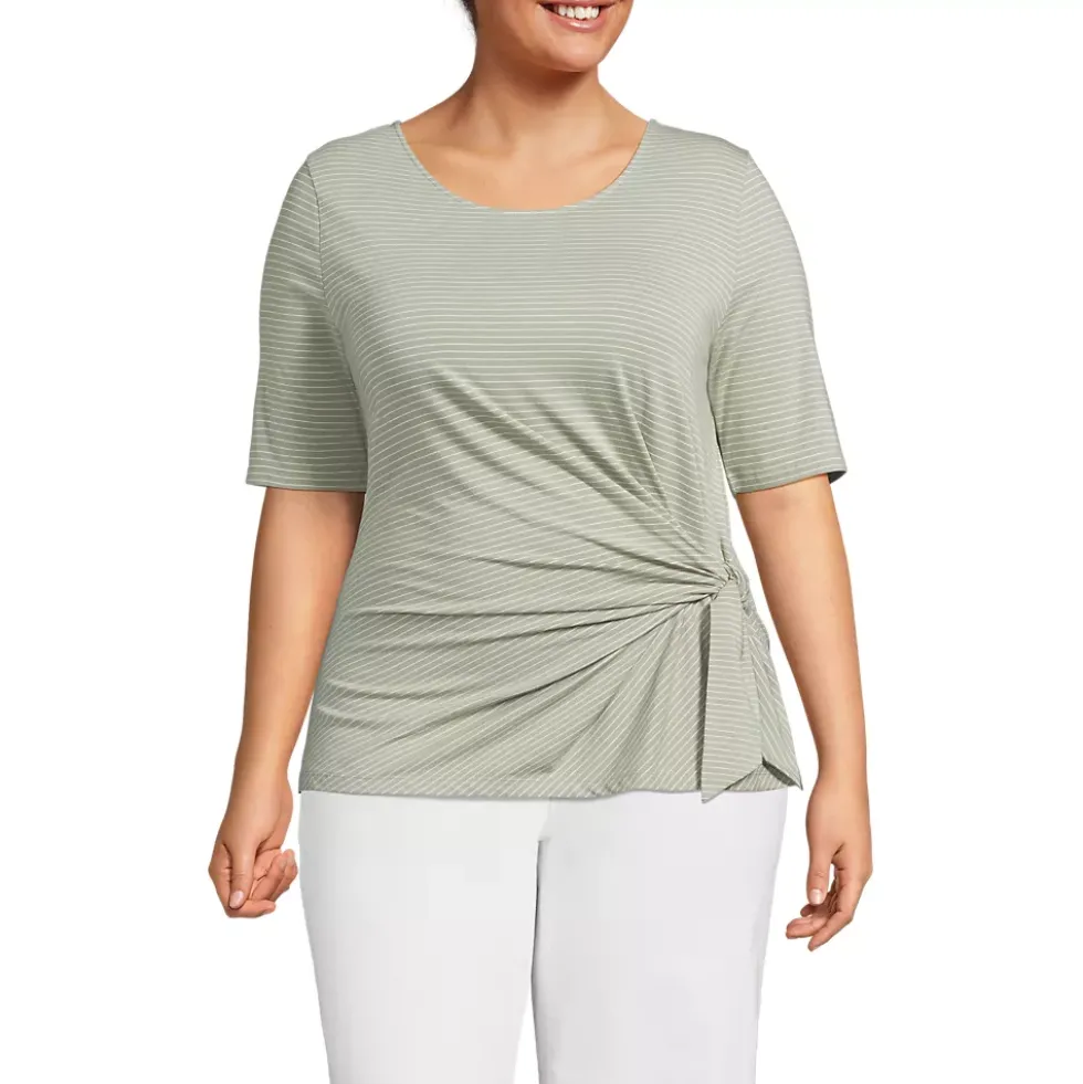 Women's Lightweight Jersey Tie Front Top