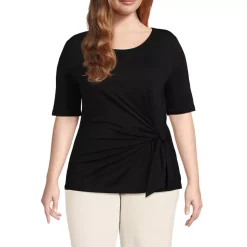 Women's Lightweight Jersey Tie Front Top