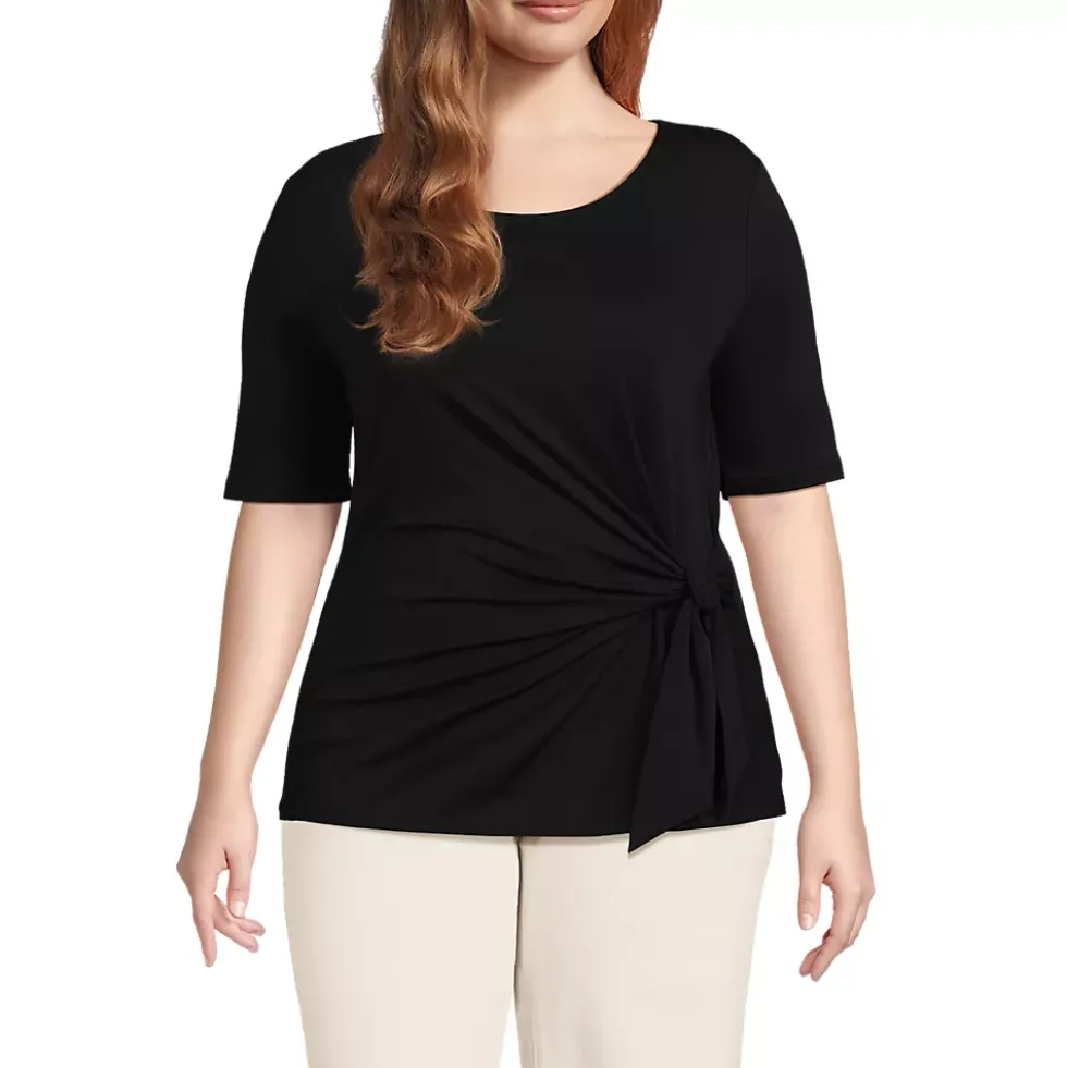 Women's Lightweight Jersey Tie Front Top