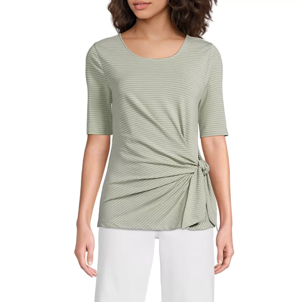 Women's Lightweight Jersey Tie Front Top