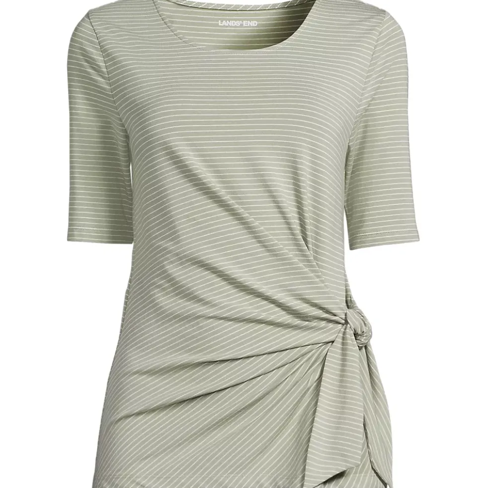 Women's Lightweight Jersey Tie Front Top