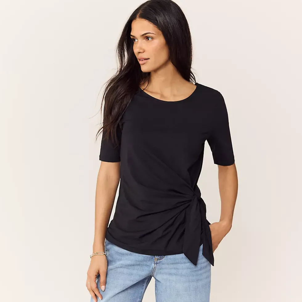 Women's Lightweight Jersey Tie Front Top