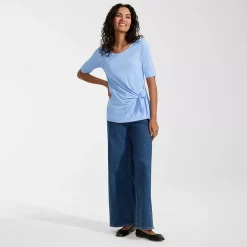 Women's Lightweight Jersey Tie Front Top