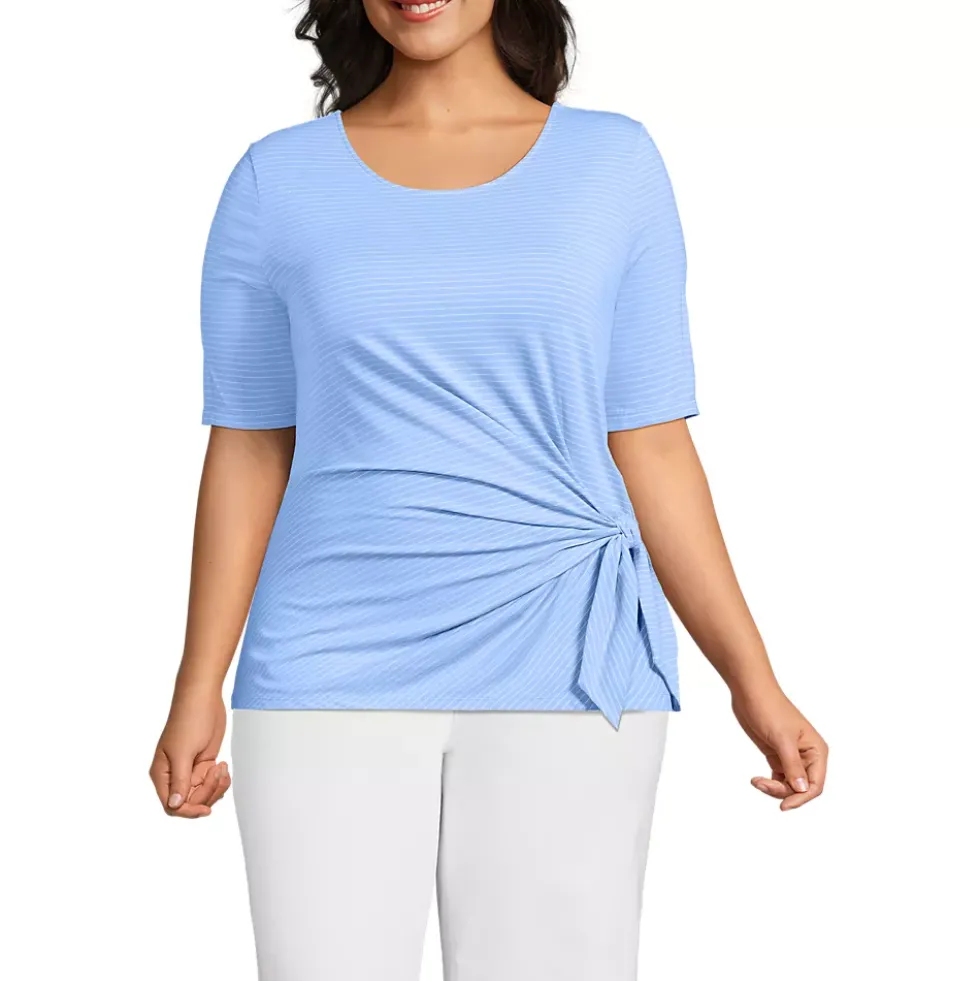 Women's Lightweight Jersey Tie Front Top