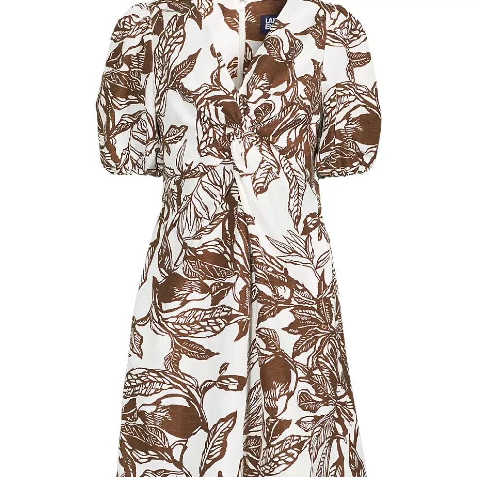 Women's Linen Above the Knee Puff Sleeve Dress
