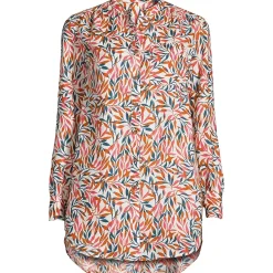 Women's Linen A-Line Long Sleeve Tunic Top
