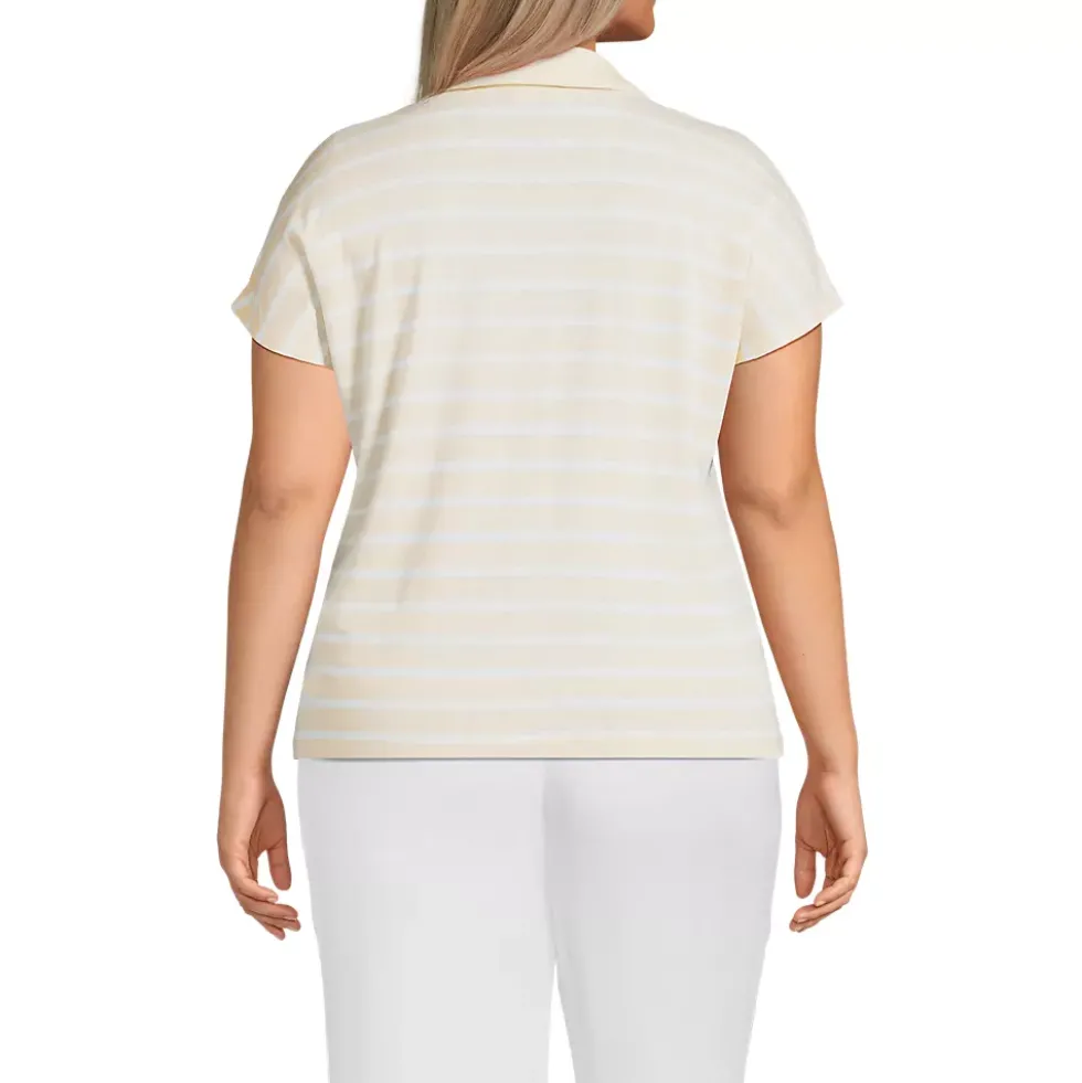 Women's Linen Blend Johnny Collar Polo