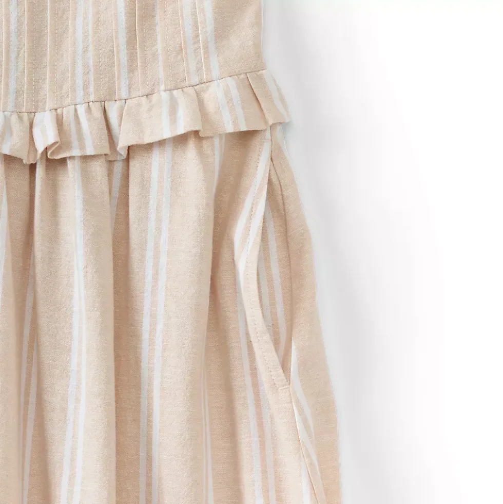 Women's Linen Blend Pintuck Tank Midi Dress