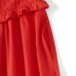 Women's Linen Blend Pintuck Tank Midi Dress