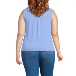 Women's Linen Blend Ruffle Trim Tank Top