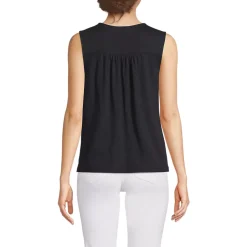 Women's Linen Blend Smocked Flowy Tank