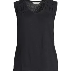 Women's Linen Blend Smocked Flowy Tank