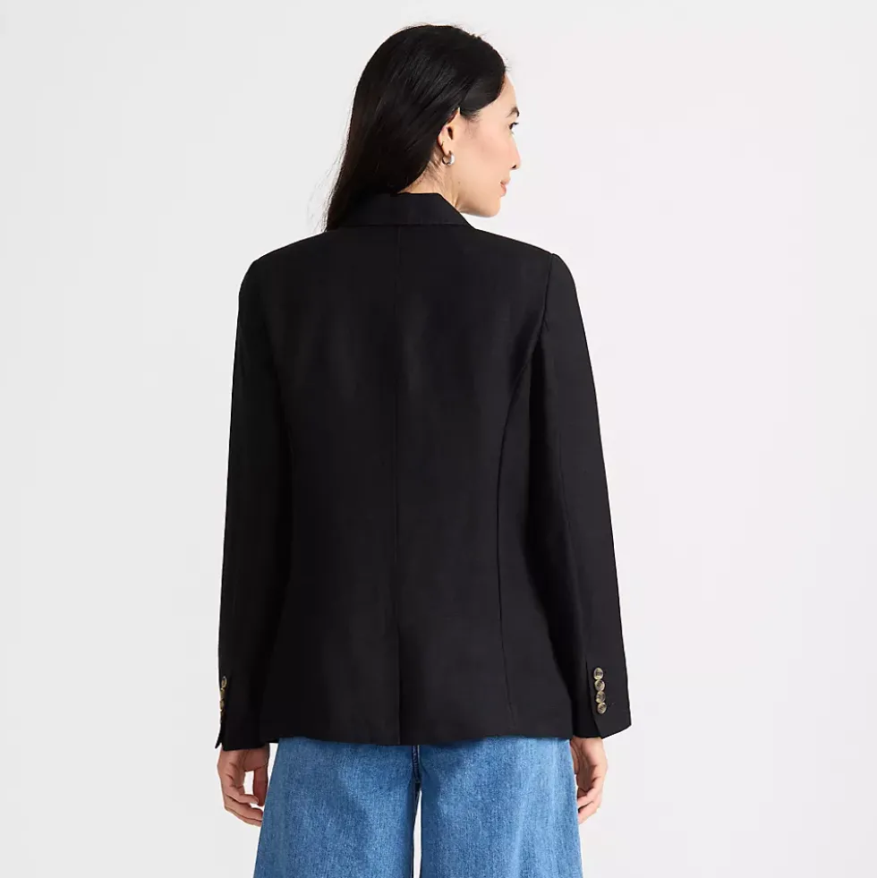 Women's Linen Double Breasted Blazer