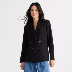 Women's Linen Double Breasted Blazer