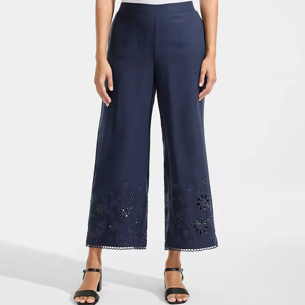 Women's Linen Embroidered Pants