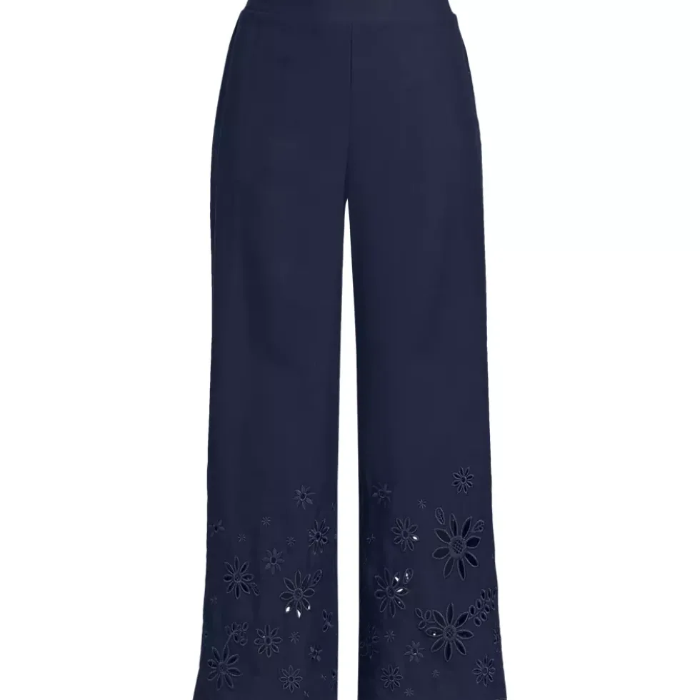 Women's Linen Embroidered Pants