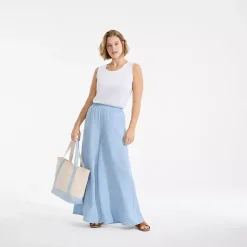 Women's Linen High Rise Palazzo Pants - Set Bottom