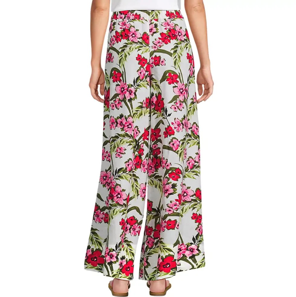 Women's Linen High Rise Palazzo Pants - Set Bottom