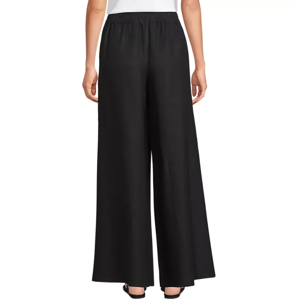 Women's Linen High Rise Palazzo Pants - Set Bottom