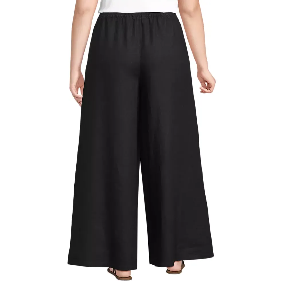 Women's Linen High Rise Palazzo Pants - Set Bottom